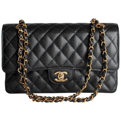 chanel black caviar leather shoulder bag|Classic 11.12 handbag, Lambskin & gold.